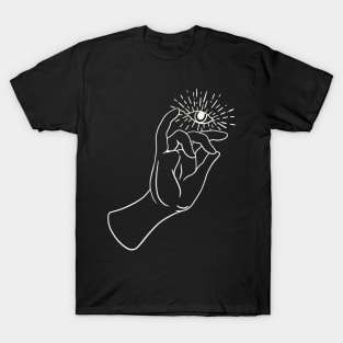 Minimal Yoga Hand and 3rd Eye - Meditating Beer Yoga Teacher (Namaste) T-Shirt